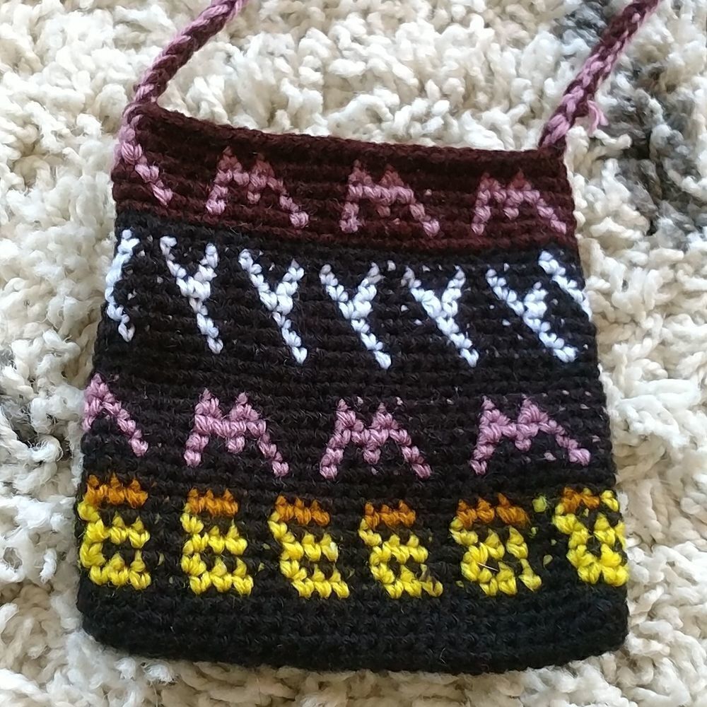 ‎Hand Knitted Mexican Style Bags/ 1Purses/ Shoulder Bags/ Colorful/
